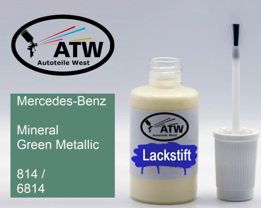 Mercedes-Benz, Mineral Green Metallic, 814 / 6814: 20ml Lackstift, von ATW Autoteile West.